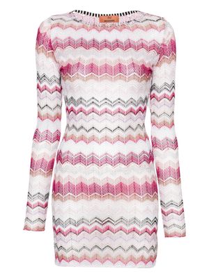 Missoni zigzag-woven crochet minidress - Grey