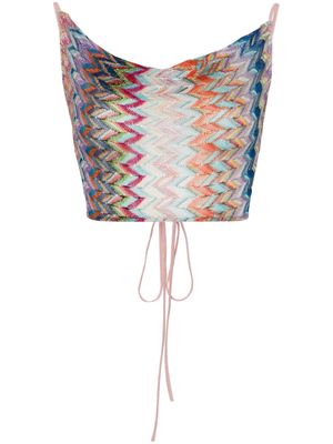 Missoni zigzag-woven crop top - Blue