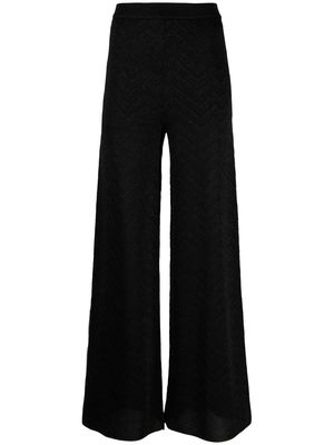 Missoni zigzag-woven flared trousers - Black