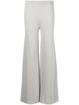 Missoni zigzag-woven flared trousers - Silver