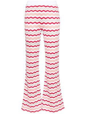 Missoni zigzag-woven flared trousers - White