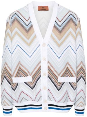 Missoni zigzag-woven knitted cardigan - White