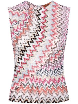 Missoni zigzag-woven knitted tank top - Pink