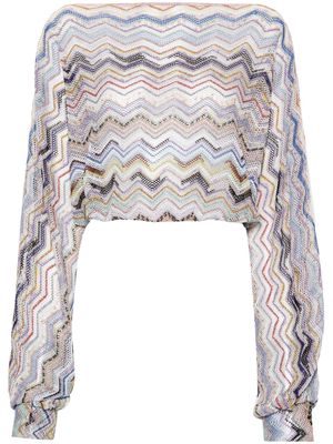 Missoni zigzag-woven knitted top - Blue