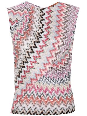 Missoni zigzag-woven knitted top - Pink
