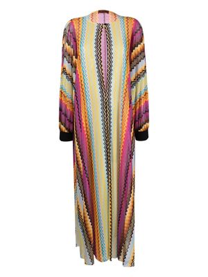Missoni zigzag-woven long beach cover-up - Black