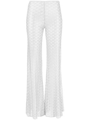 Missoni Zigzag-woven mesh flared trousers - Silver