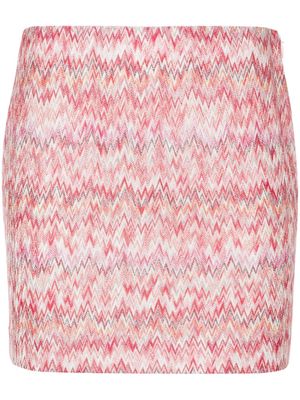 Missoni zigzag-woven mini skirt - Pink