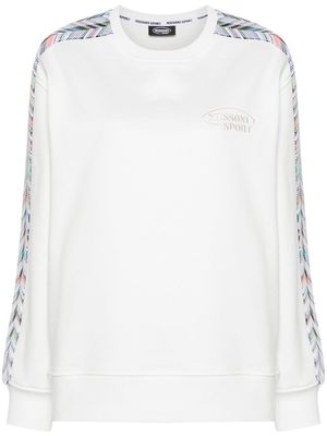 Missoni zigzag-woven-panel sweatshirt - White