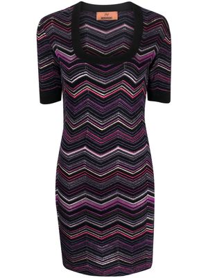 Missoni zigzag-woven short-sleeve minidress - Black