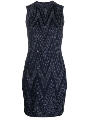 Missoni zigzag-woven sleeveless minidress - Blue