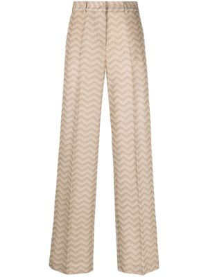 Missoni zigzag-woven straight-leg trousers - Neutrals