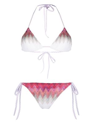 Missoni zigzag-woven triangle bikini - Neutrals
