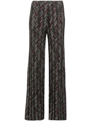 Missoni zigzag-woven wool-blend trousers - Black