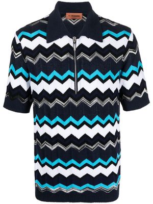 Missoni zip-fastening polo shirt - Blue