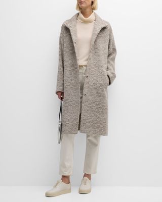 Missy Alpaca Jacquard Stand-Collar Coat