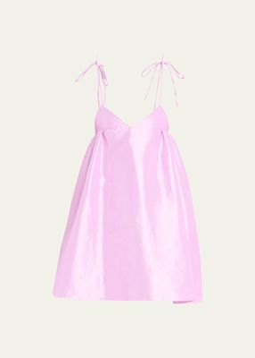 Missy Self-Tie Taffeta Mini Dress