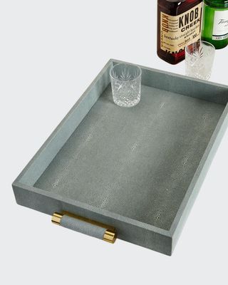 Mist Classic Faux-Shagreen Serving Tray