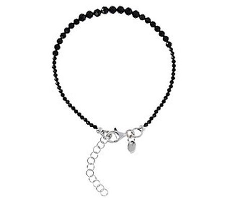 Mistero Sterling Silver Black Spinel Bead Brace let