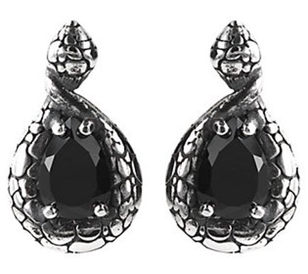 Mistero Sterling Silver Black Spinel Pear-Shape d Earrings