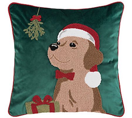 Mistletoe Puppy Pillow by C&F Home