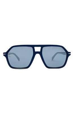 MITA SUSTAINABLE EYEWEAR 58mm Navigator Sunglasses in Matte Blue/Matte Demi