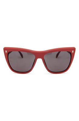 MITA SUSTAINABLE EYEWEAR 58mm Wynwood Cat Eye Sunglasses in Shiny Red /Smoke