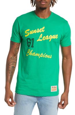 Mitchell & Ness x Fred Segal Men's Sunset League Graphic Tee in Green
