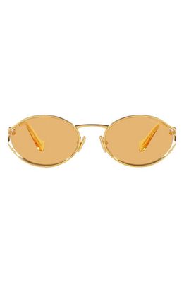 Miu Miu 54mm Oval Sunglasses in Gold