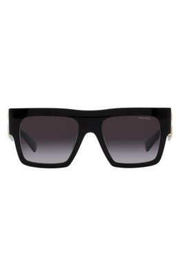 Miu Miu 55mm Gradient Square Sunglasses in Black