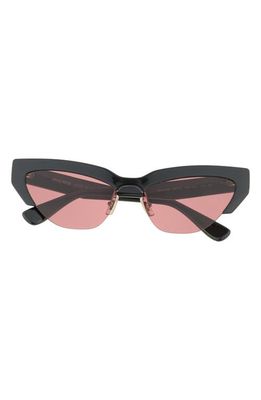 Miu Miu 59mm Semi Rimless Cat Eye Sunglasses in Black/Dark Violet Solid