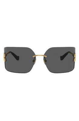 Miu Miu 80mm Oversize Irregular Sunglasses in Gold/Grey