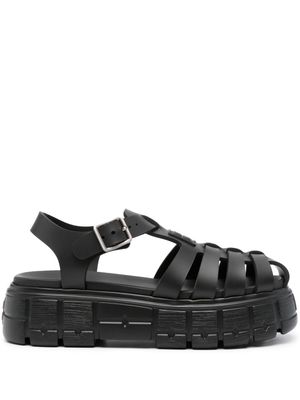Miu Miu appliqué-logo flatform sandals - Black