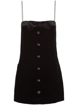 Miu Miu bow-embellished velvet minidress - Black