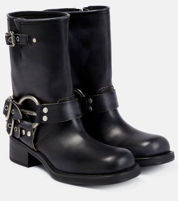 Miu Miu Buckled leather ankle boots