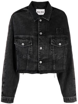 Miu Miu button-fastening denim jacket - Black