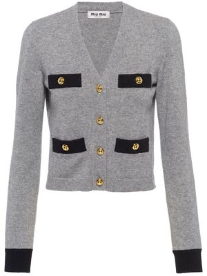 Miu Miu button-up cashmere cardigan - Grey