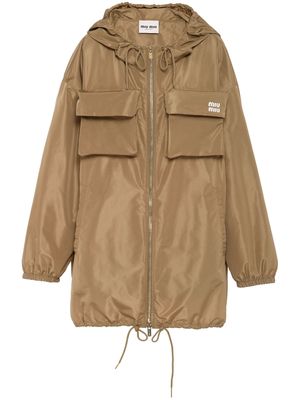 Miu Miu cargo-pocket zip-up coat - Neutrals