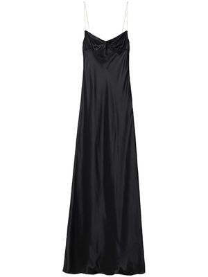 Miu Miu chain-straps silk dress - Black