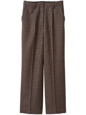 Miu Miu check-pattern wool trousers - Brown