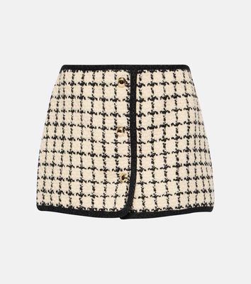 Miu Miu Checked wool-blend bouclé miniskirt