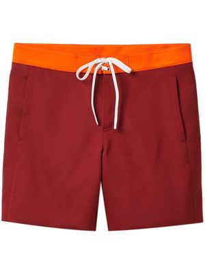 Miu Miu contrasting-waistband satin shorts - Red