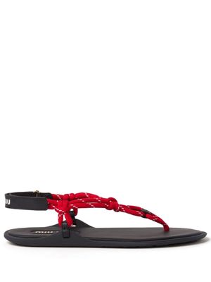 Miu Miu cord-strap leather sandals - Red