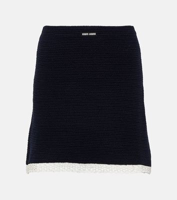 Miu Miu Cotton blend crochet miniskirt