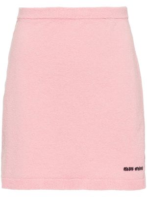 Miu Miu cotton bouclé mini skirt - Pink