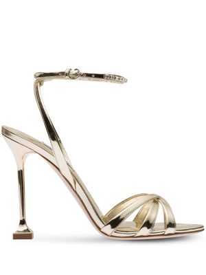 Miu Miu crystal-embellished metallic 110mm sandals - Gold