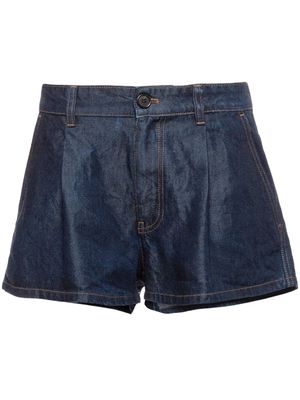 Miu Miu Denim pleated shorts - Blue
