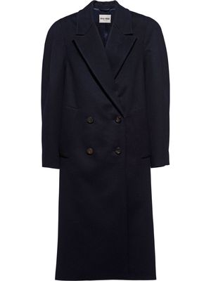 Miu Miu double-breasted fitted coat - Blue