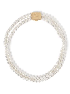 Miu Miu double-strand faux-pearl choker - White