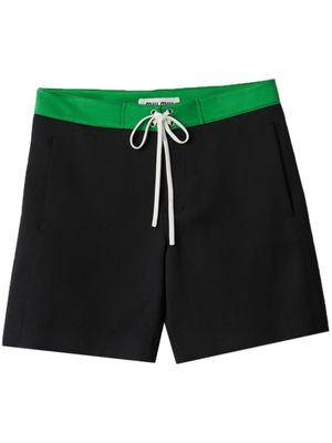 Miu Miu drawstring-fastening satin shorts - Black